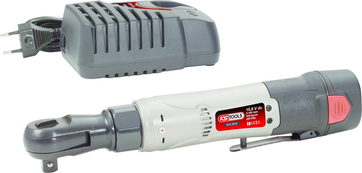 KS TOOLS 3/8'' Akku-Umschaltknarre, 49Nm, 220 U/min 10,8V, mit 1 Akku und 1 Ladegerät ( 515.3505 ) - Toolbrothers