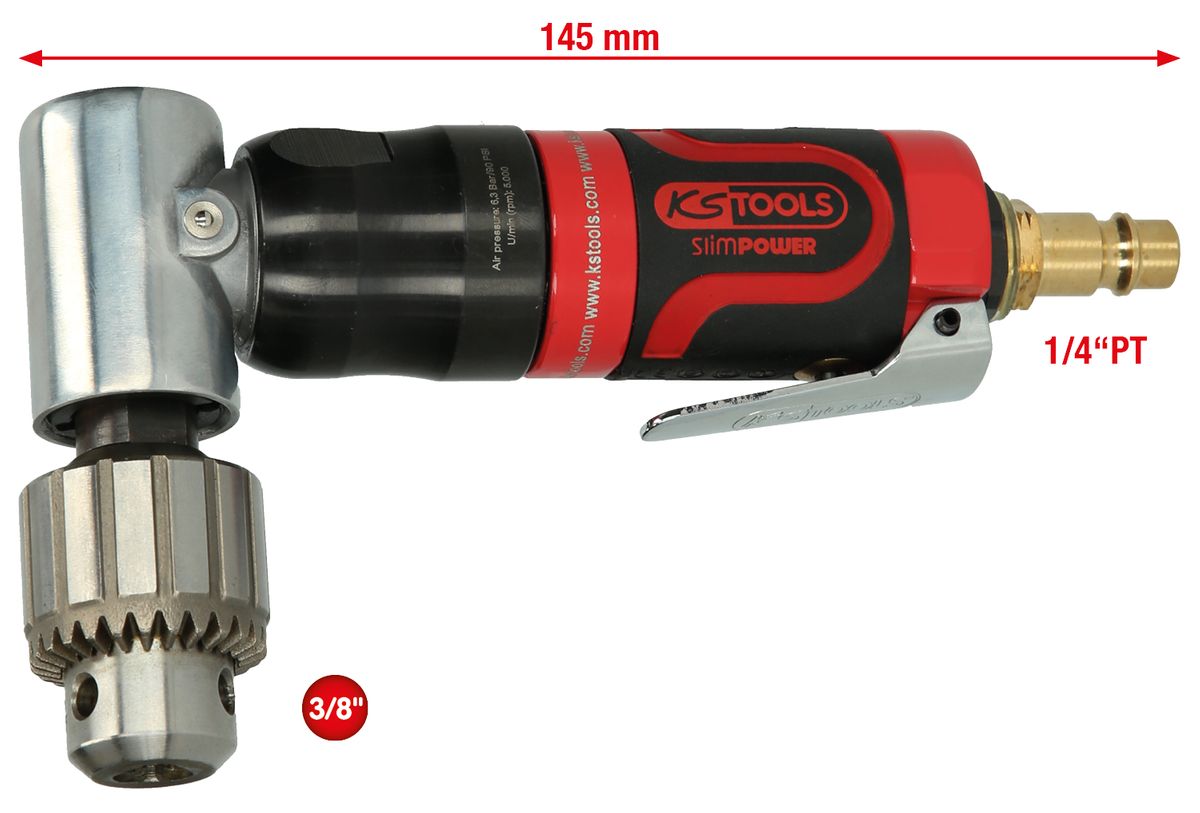 KS TOOLS 3/8"SlimPOWER Mini-Druckluft-Winkelbohrmaschine ( 515.5525 ) - Toolbrothers