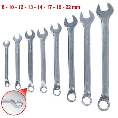 KS TOOLS Ringmaulschlüssel-Satz, 8-tlg gekröpft, 8-22mm ( 517.0090 ) - Toolbrothers