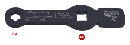 KS TOOLS 3/4" Schlag-Torx-E-Schlüssel mit 2 Schlagflächen, E24 ( 517.0914 ) - Toolbrothers