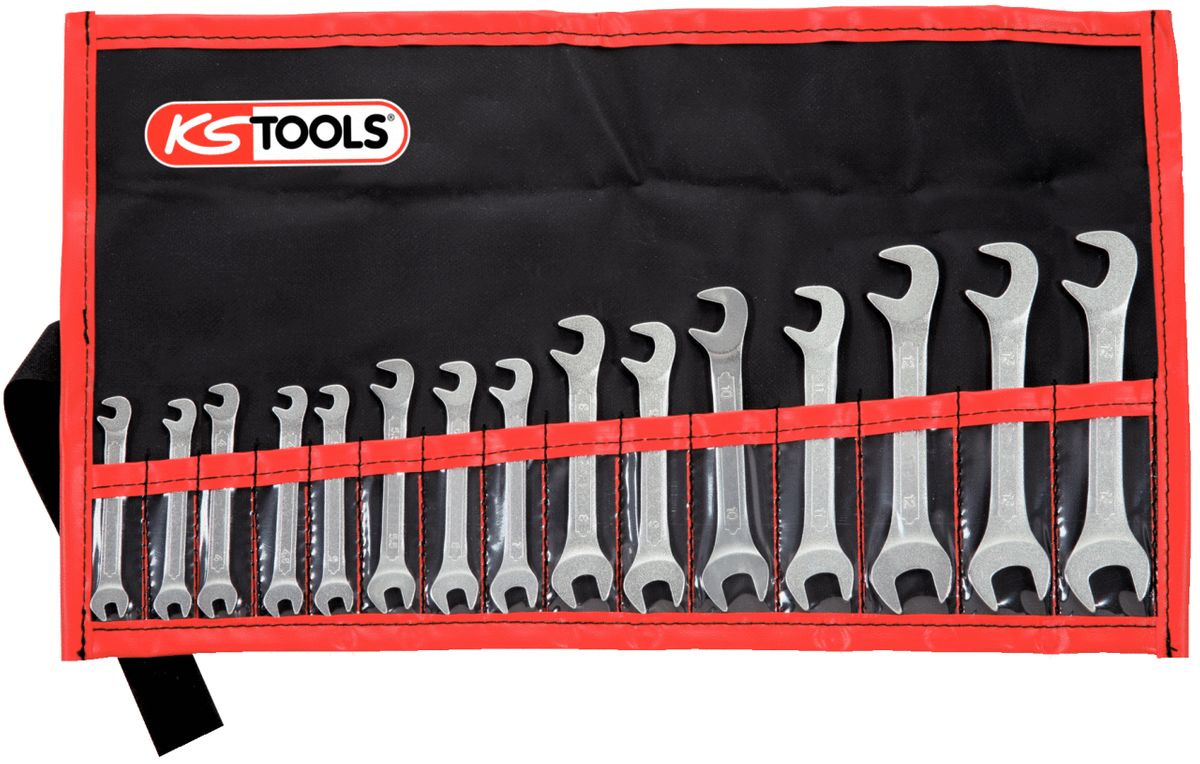 KS TOOLS Doppelmaulschlüssel-Satz,15°+75° 15-tlg3,2-14mm ( 517.1700 ) - Toolbrothers