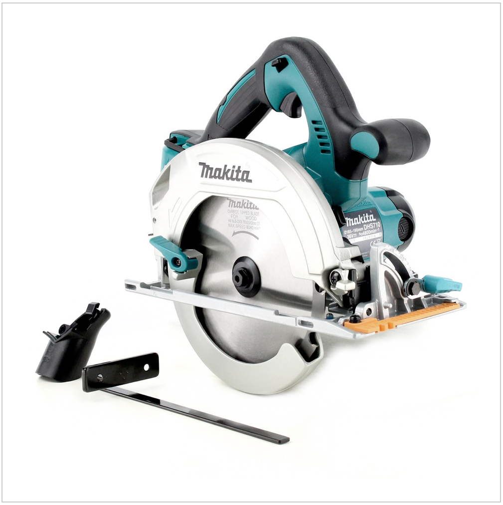 Makita DHS 710 RFJ 36 V Akku Li-Ion Handkreissäge 190 mm im Makpac mit Einlage + Ladegerät + 2x 3,0 Ah Akku - Toolbrothers