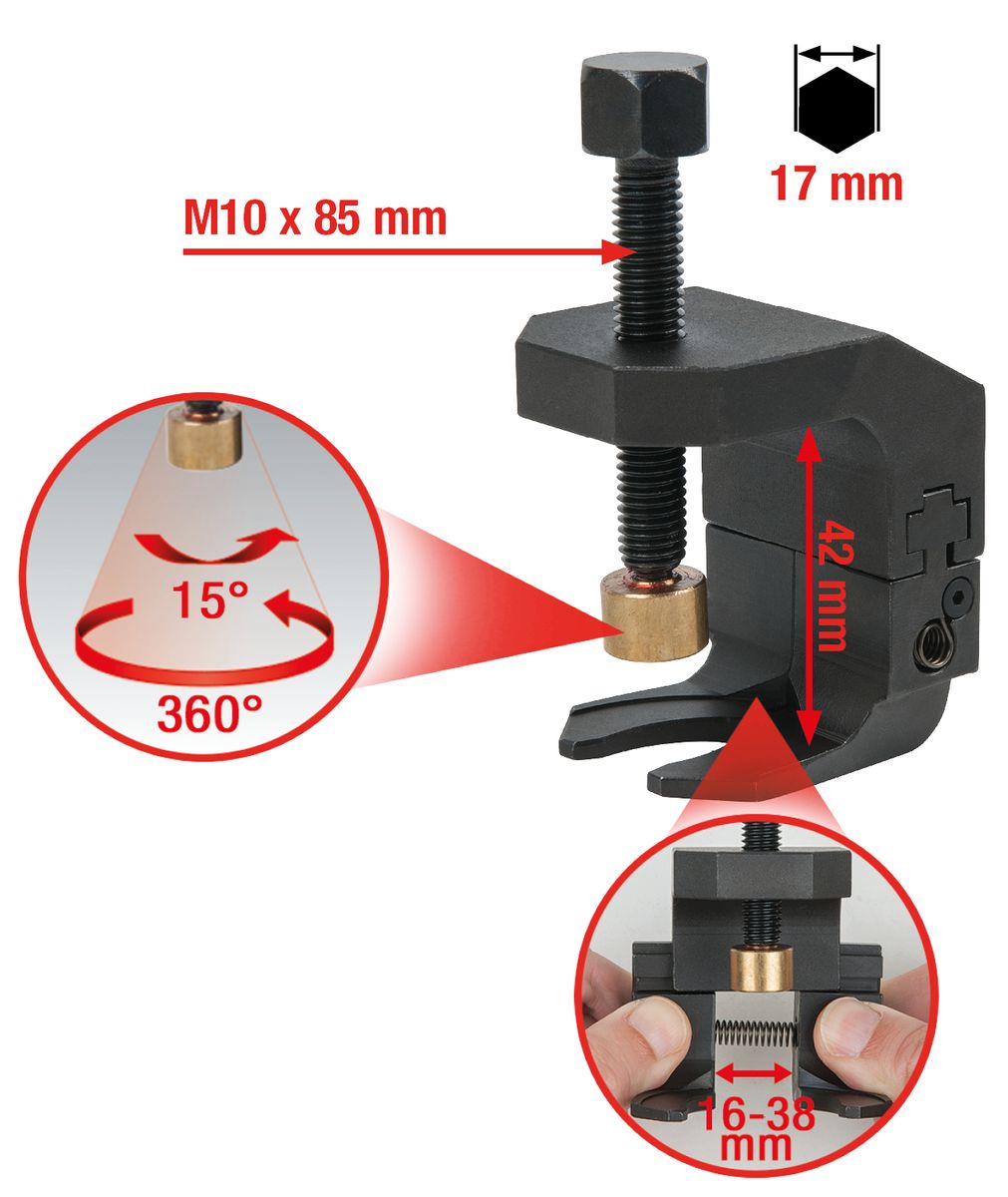 KS TOOLS Universal Scheibenwischerarm-Abzieher mit verstellbarer Abziehgabel, 16-38 mm ( 700.1178 ) - Toolbrothers