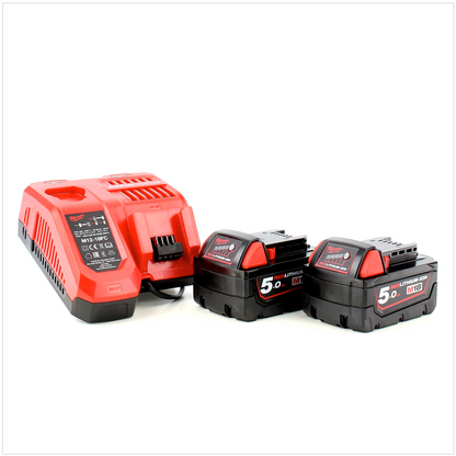 Milwaukee M18 FPD 502C 18 V Brushless Akku SchlagBohrschrauber 2x 5 Ah Red Li-Ion Akku, Lader, Koffer - Toolbrothers