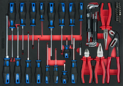 KS TOOLS Zangen- und Schraubendreher-Satz, 59-tlg in 1/1 Systemeinlage ( 711.1059 )