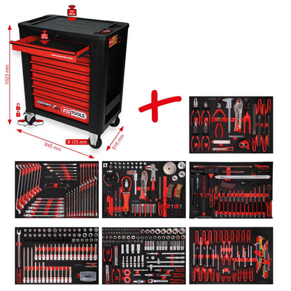 KS TOOLS Performanceplus Werkstattwagen-Satz P15 mit 397 Werkzeugen für 7 Schubladen ( 815.7397 ) - Toolbrothers