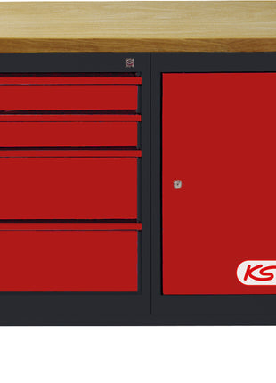 KS TOOLS Werkbank mit 4 Schubladen und 1 Tür, H840xB1200xT500mm ( 865.0006 ) - Toolbrothers