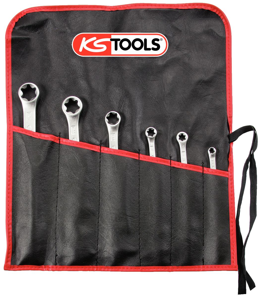 KS TOOLS Torx-E-Doppel-Ringschlüssel-Satz, 6-tlg ( 911.0370 ) - Toolbrothers