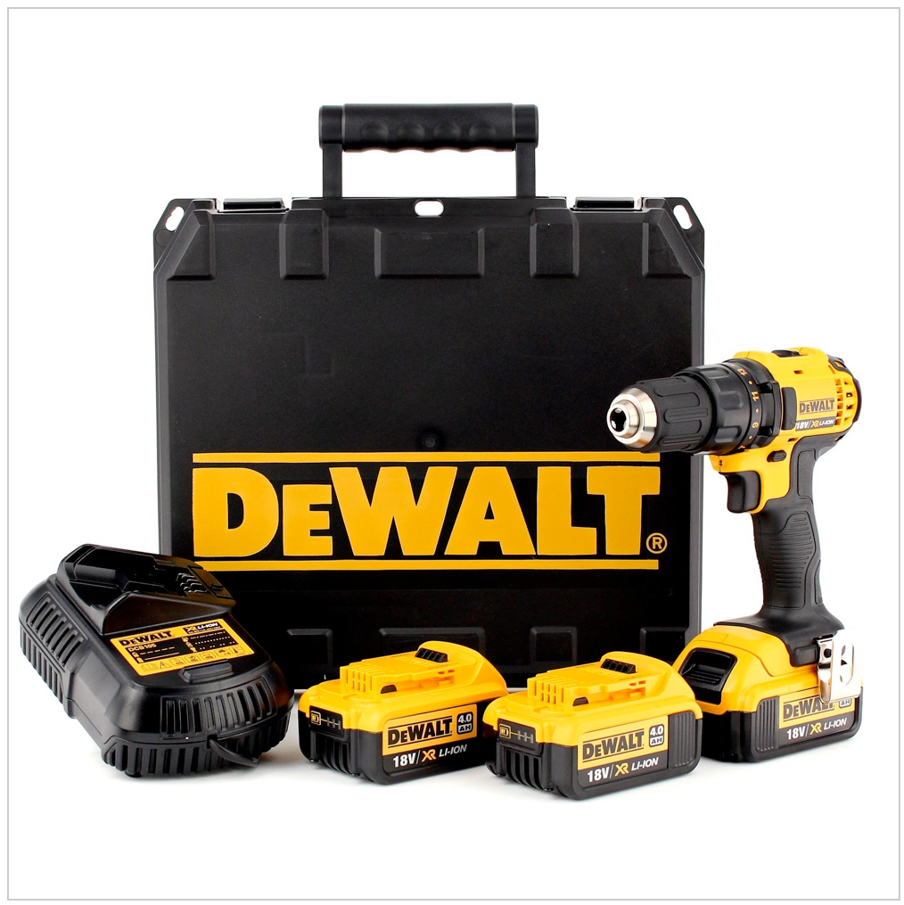 DeWalt DCD 780 M3 - QW 18V XR Li-Ion Akku-Schlagbohrschrauber mit 3 x 4 Ah Akkus, Lader, Koffer - Toolbrothers