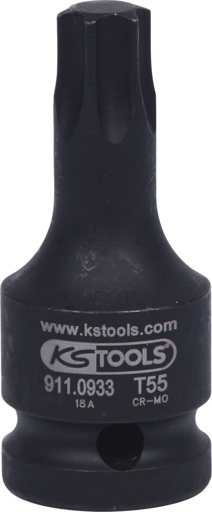 KS TOOLS 1/2" Kraft-Bit-Stecknuss Torx, kurz, T55 ( 911.0933 ) - Toolbrothers