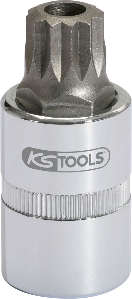 KS TOOLS 1/2" Bit-Stecknuss XZN mit Stirnlochbohrung, M16, 55 mm ( 911.1348 ) - Toolbrothers