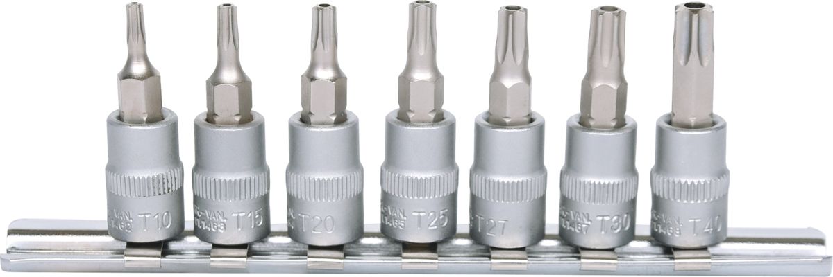 KS TOOLS 1/4" Bit-Stecknuss-Satz, 7-tlg, TB10-TB40 mit Stirnlochbohrung ( 911.1460 ) - Toolbrothers