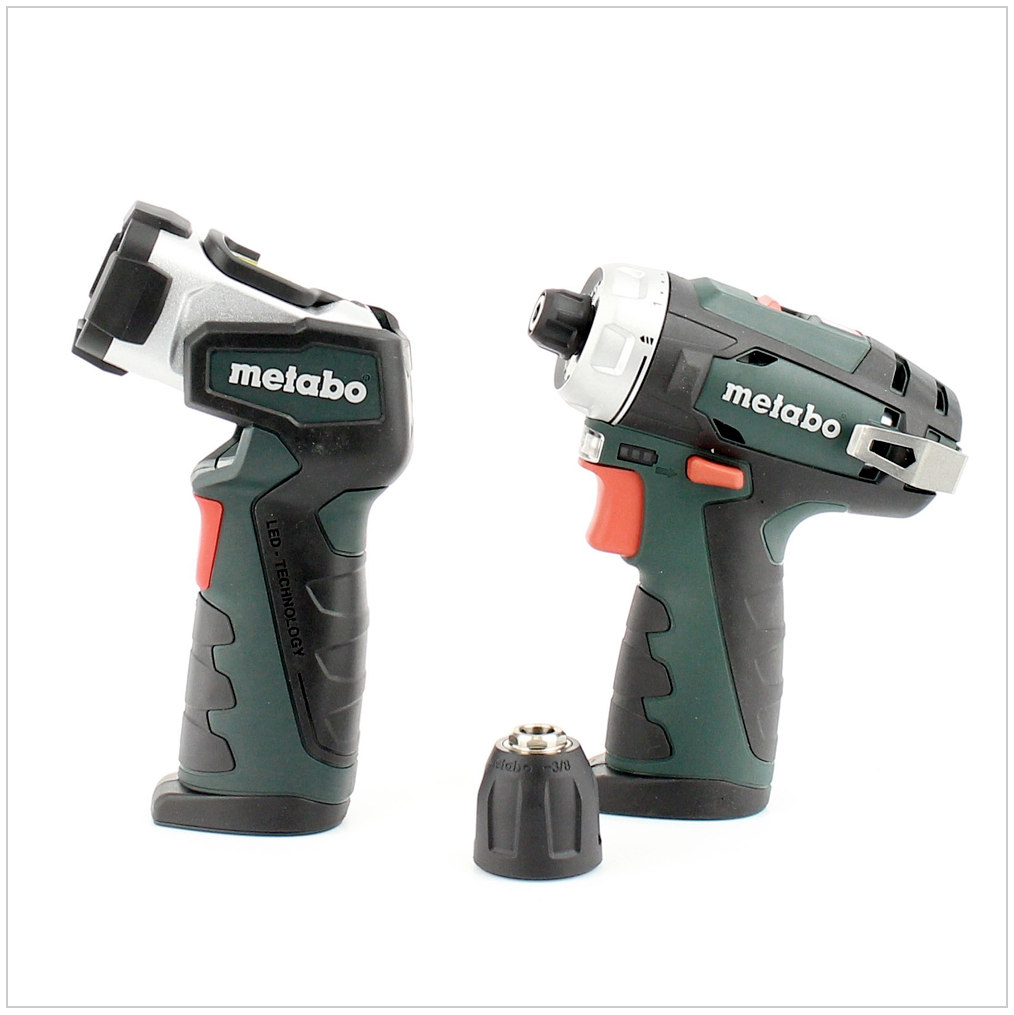 Metabo Power Maxx BS Akku Bohrschrauber 10,8V 34Nm + 2x Akku 2,0Ah + Ladegerät + Lampe + Bitset + Koffer - Toolbrothers