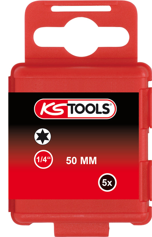 KS TOOLS 1/4" Bit Torx, 50mm, T27, 5er Pack ( 911.2738 ) - Toolbrothers