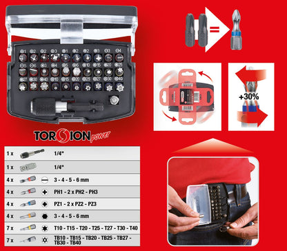 KS TOOLS 1/4" TORSIONpower Bit-Satz, 32-tlg ( 911.3030 ) - Toolbrothers