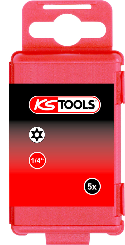 KS TOOLS 1/4" Bit Torx, Bohrung, 75mm, TB40, 5er Pack ( 911.7709 ) - Toolbrothers