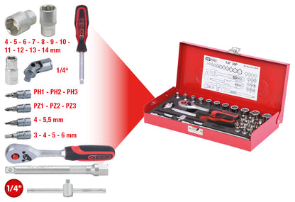 KS TOOLS 1/4" Steckschlüssel-Satz, 30-tlg ( 917.4030 )