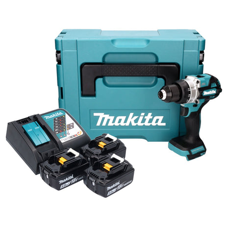 Maktia DDF 486 RT3J Akku Bohrschrauber 18 V 130 Nm Brushless + 3x Akku 5,0 Ah + Ladegerät + Makpac