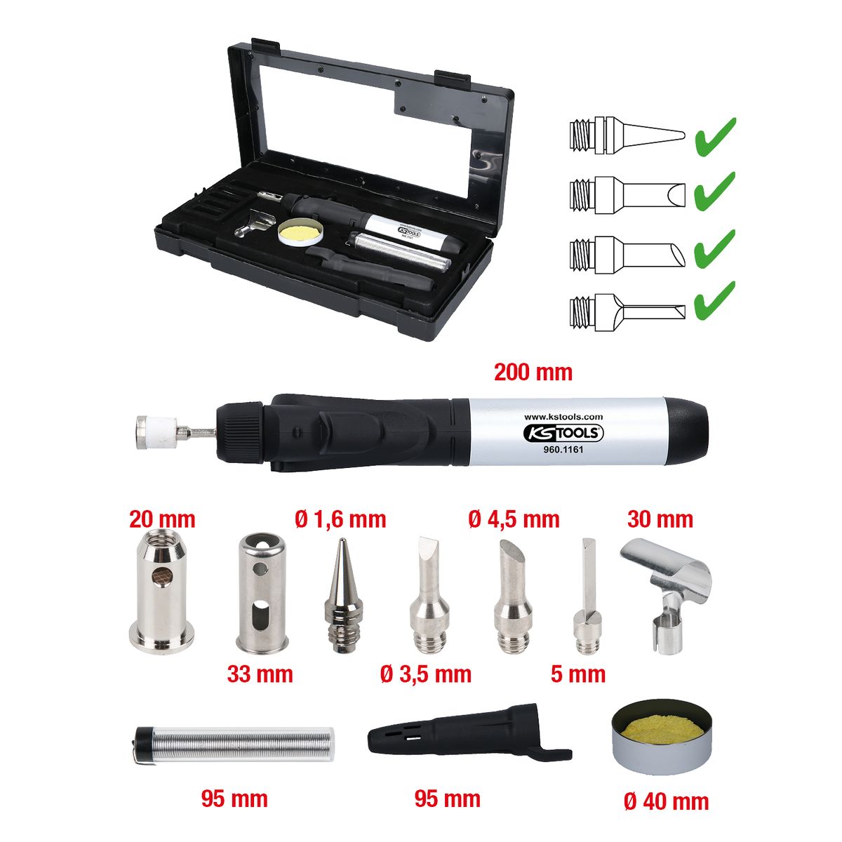 KS TOOLS Mikro-Löt-Satz, 11-tlg ( 960.1160 ) - Toolbrothers