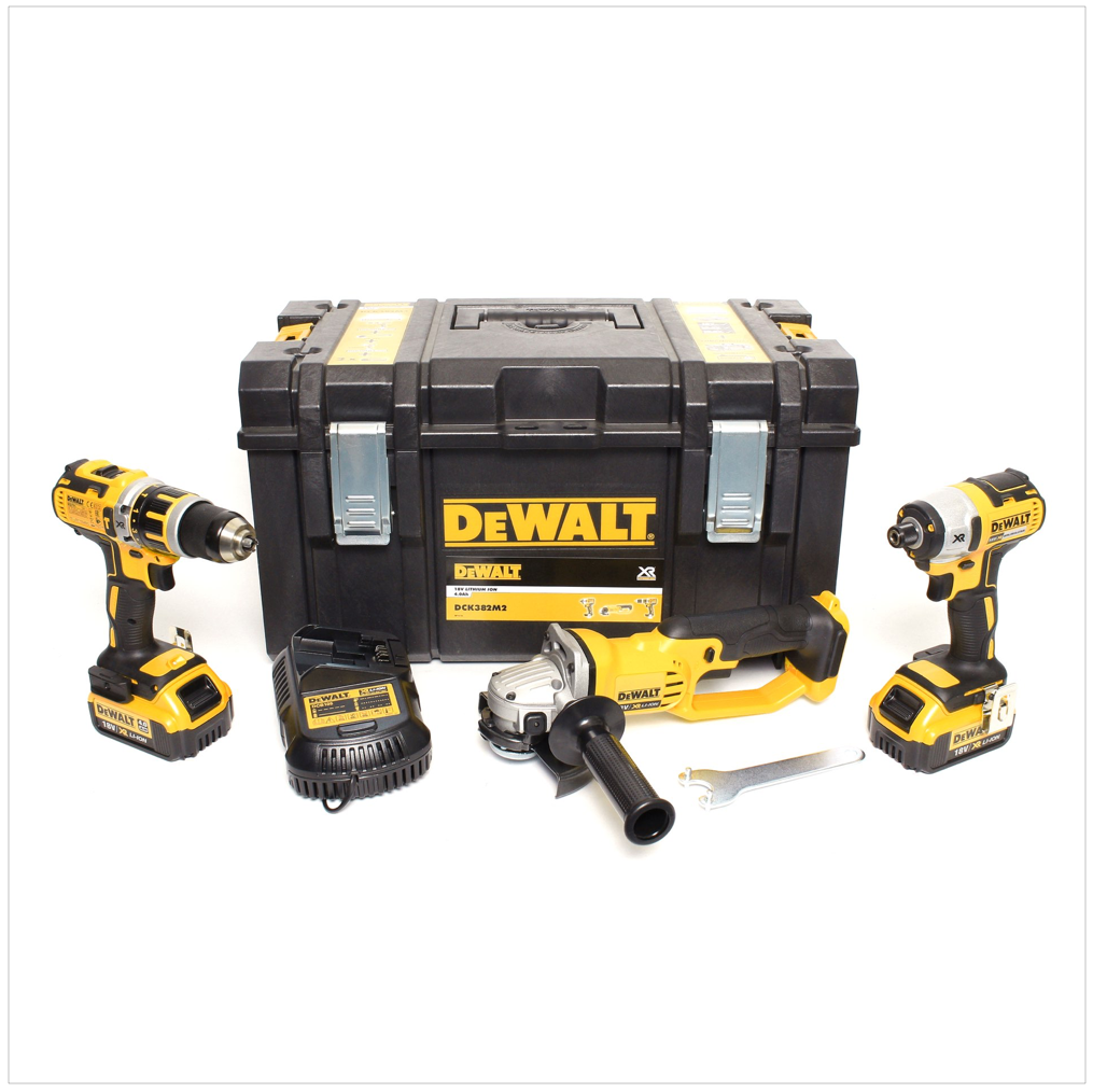 DeWalt DCK 382 M2 Combo Pack 18 V ( DCD795 + DCF886 + DCG412 + 2 x 4,0 Ah Akku + Ladegerät ) in ToughBox - Toolbrothers