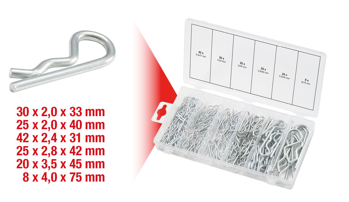 KS TOOLS Sortiment Federsplinte, 1,8x33 - 3,9x75, 150-tlg ( 970.0060 ) - Toolbrothers