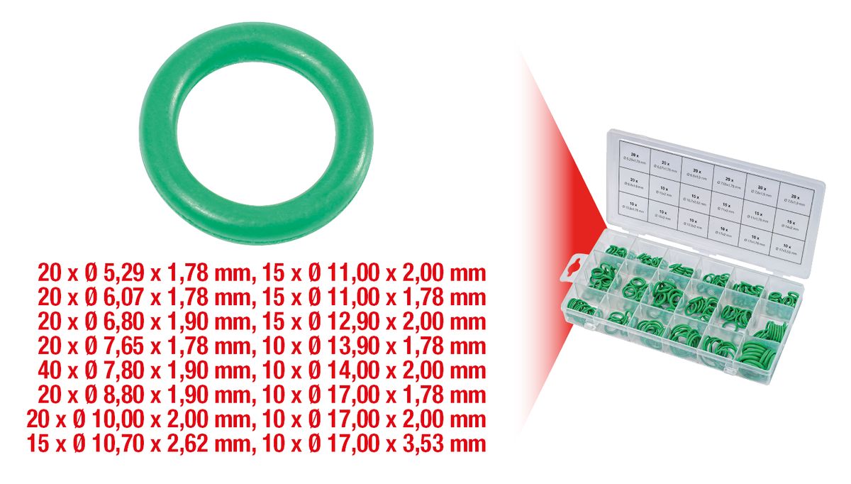 KS TOOLS Sortiment O-Ringe für Klima, HNBR, 270-tlg ( 970.0340 ) - Toolbrothers