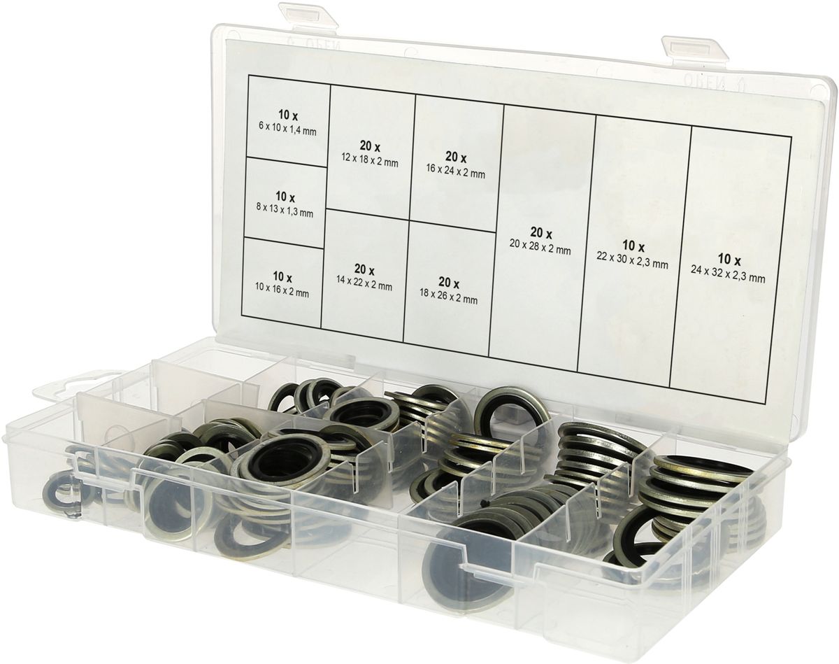 KS TOOLS Sortiment Verbund-Dichtringe, Ø 6-24mm, 150-tlg ( 970.0760 ) - Toolbrothers