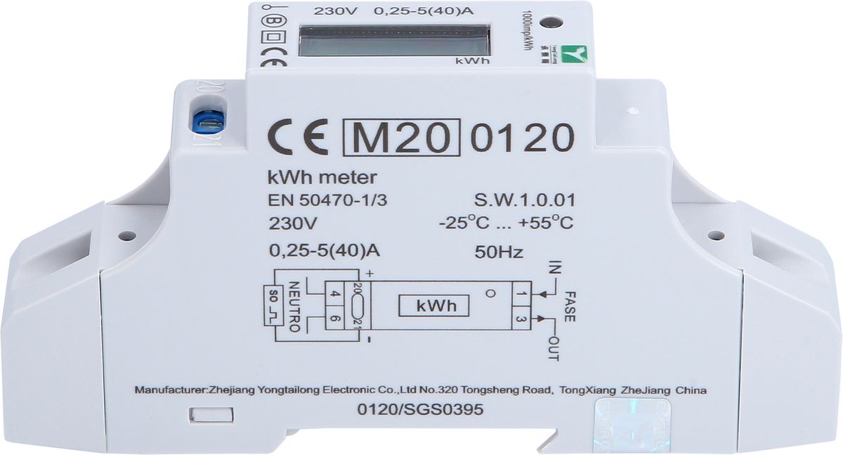 KS TOOLS efuturo Stromzähler für Hutschiene, MID-geeicht, 1 Phase, 3,7 oder 7,4 kW ( 117.7931 ) - Toolbrothers