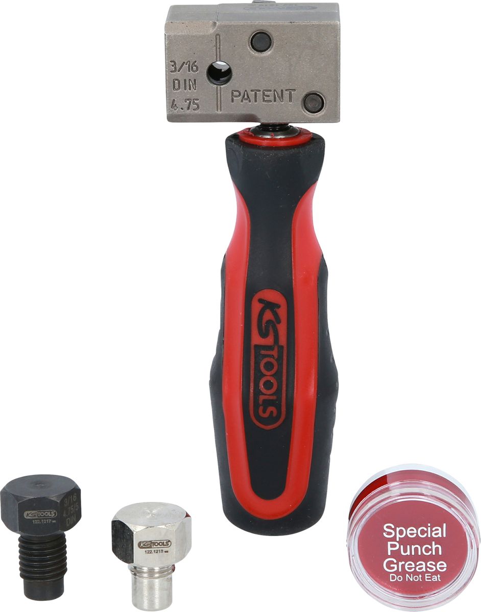 KS TOOLS FLAREFIXeco 4,75 mm Universal-Bremsleitungs-Bördelgerät-Satz, 4-tlg ( 122.1215 ) - Toolbrothers