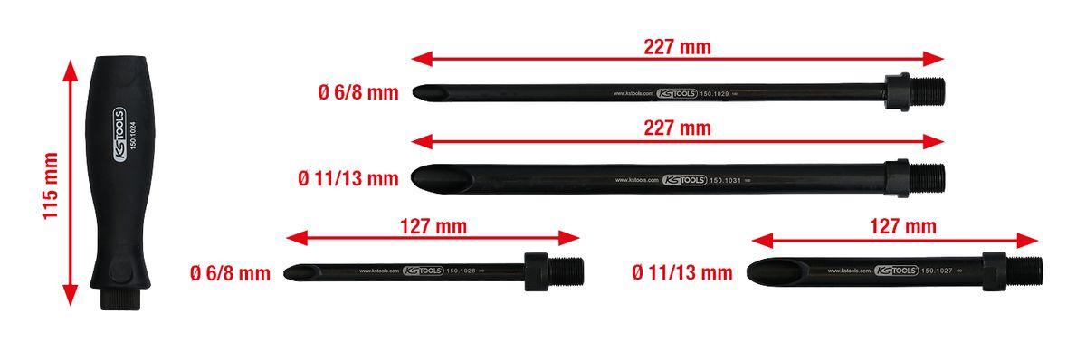 KS TOOLS Kabelführungshilfe-Satz, 5-tlg ( 150.1025 ) - Toolbrothers