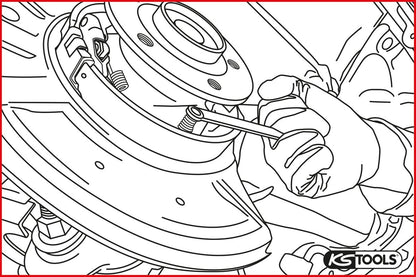 KS TOOLS Handbremsbacken-Haltefeder-Werkzeug für Mercedes ( 150.2299 ) - Toolbrothers