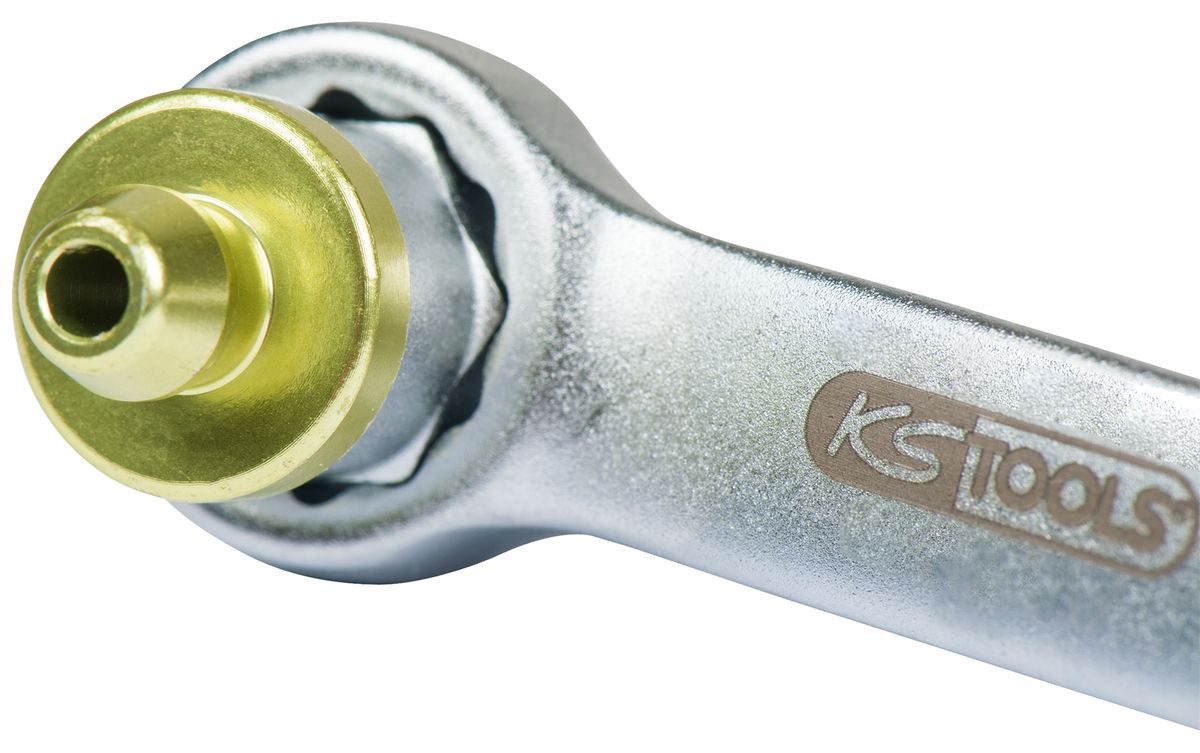 KS TOOLS Bremsen-Entlüftungsschlüssel, extra kurz, 7 mm, grün ( 160.0726 ) - Toolbrothers