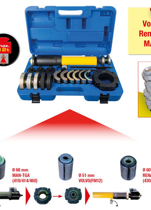 KS TOOLS Schlitzbuchsen-Werkzeug-Satz für Silentlager-Schlitzbuchsen, 19-tlg ( 460.1705 ) - Toolbrothers