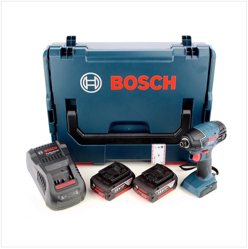 Bosch GDR 18 V-LI 18 V Akku Drehschlagschrauber in L-Boxx, Schnellladegerät und 2x GBA 6 Ah Akku - Toolbrothers