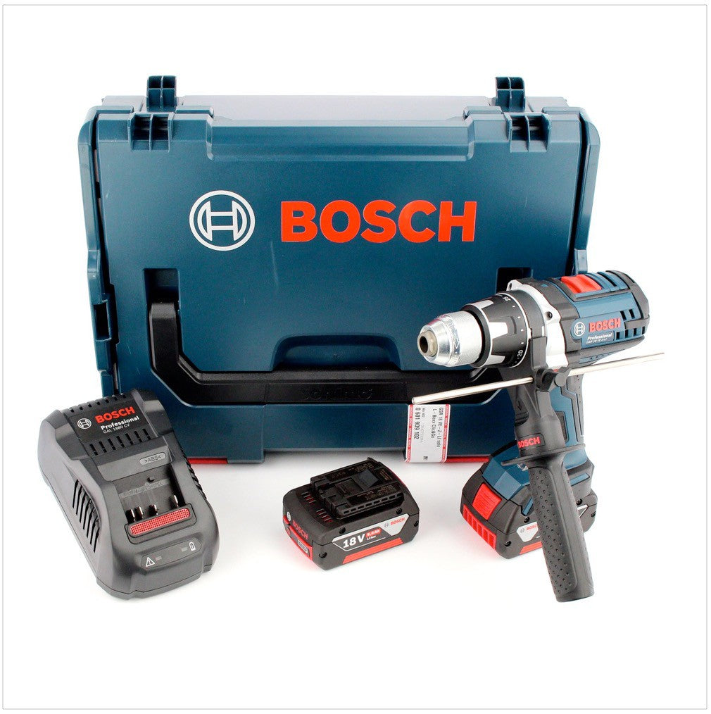 Bosch GSR 18 VE-2-LI Professional Akku Bohrschrauber in L-Boxx mit Ladegerät GAL 1880 und 2x GBA 6 Ah Akkus - Toolbrothers