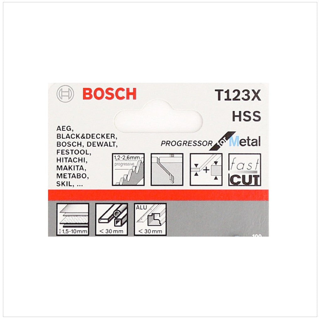 Bosch T 123 XF Stichsägeblatt Progressor for Metal 5 Stk. 100 mm ( 2608638473 ) - Toolbrothers