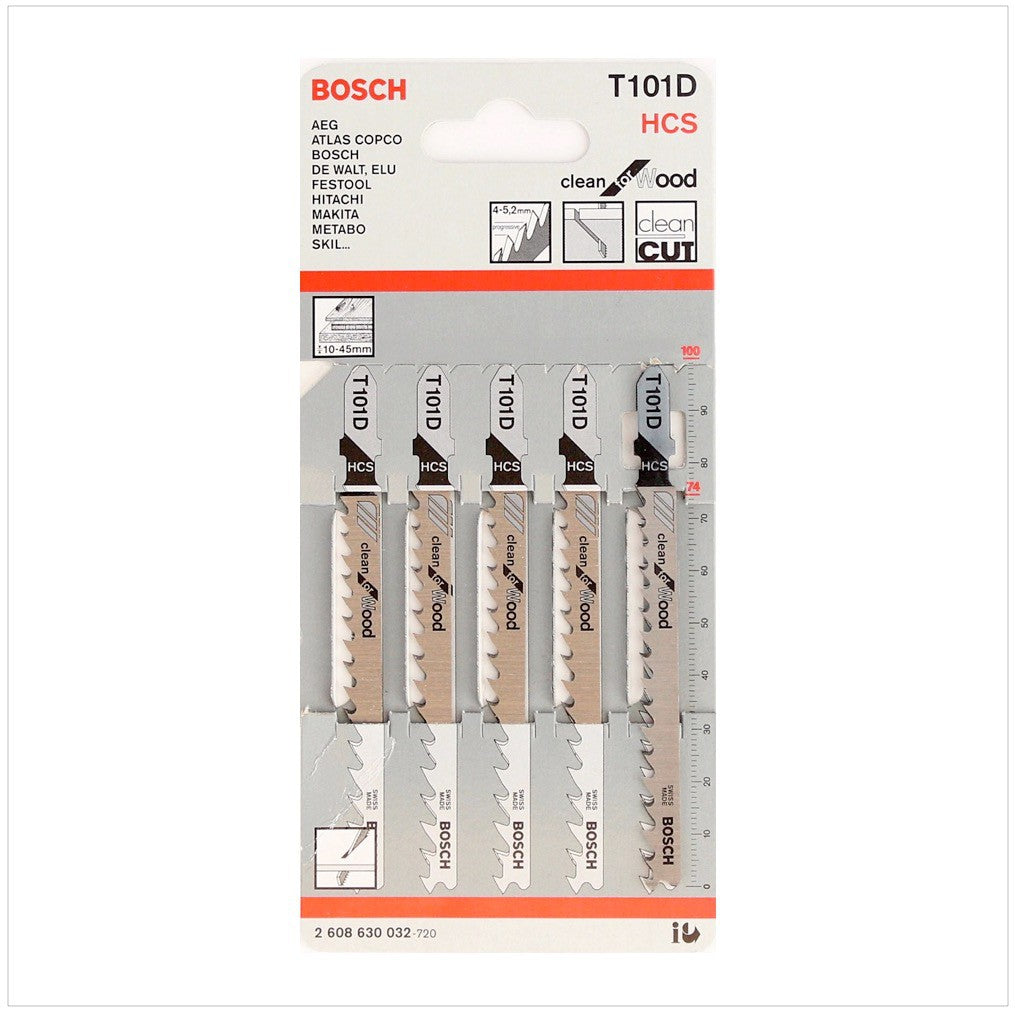 Bosch T 101 D Stichsägeblätter Clean for Wood 5 Stk. 100 mm ( 2608630032 ) - Toolbrothers