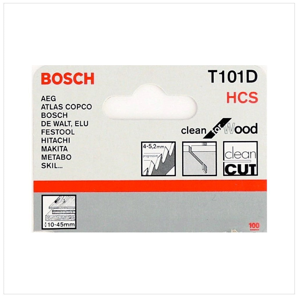 Bosch T 101 D Stichsägeblätter Clean for Wood 5 Stk. 100 mm ( 2608630032 ) - Toolbrothers