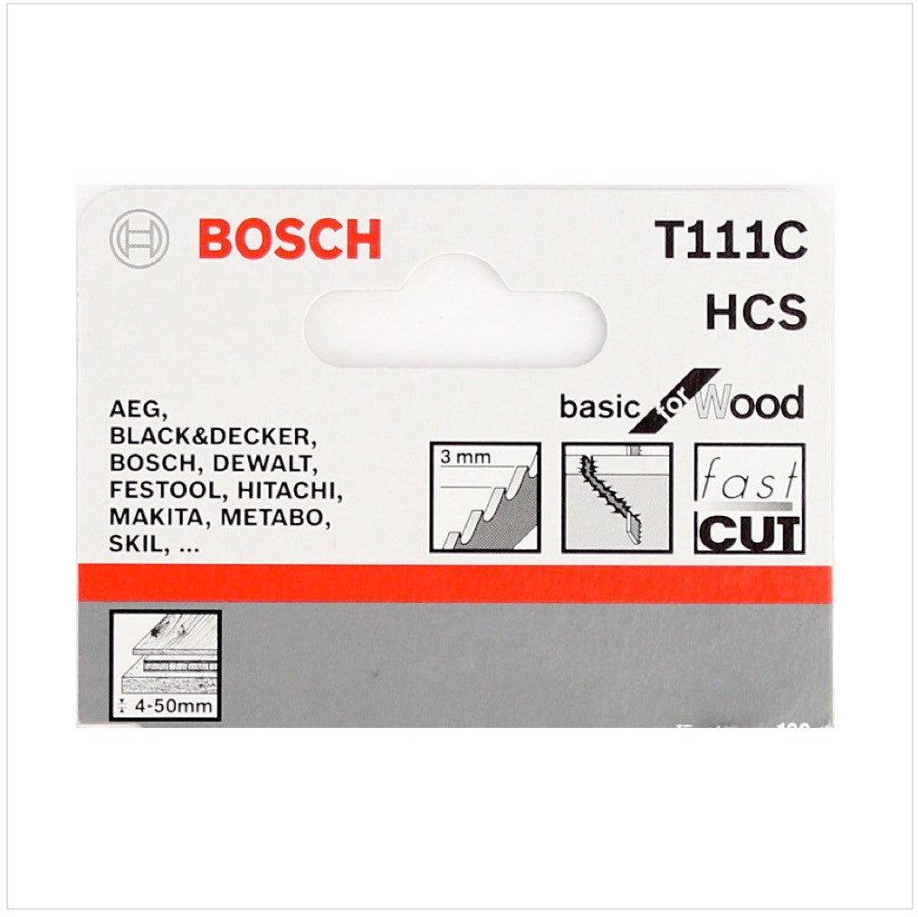 Bosch T 111 C Stichsägeblätter Basic for Wood 5 Stk. 100 mm ( 2608630033 ) - Toolbrothers