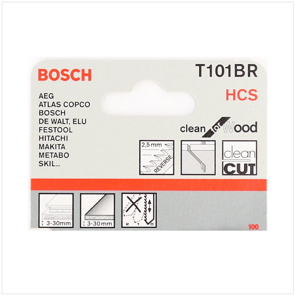 Bosch T 101 BR Stichsägeblätter Clean for Wood 5 Stk. 100 mm ( 2608630014 ) - Toolbrothers