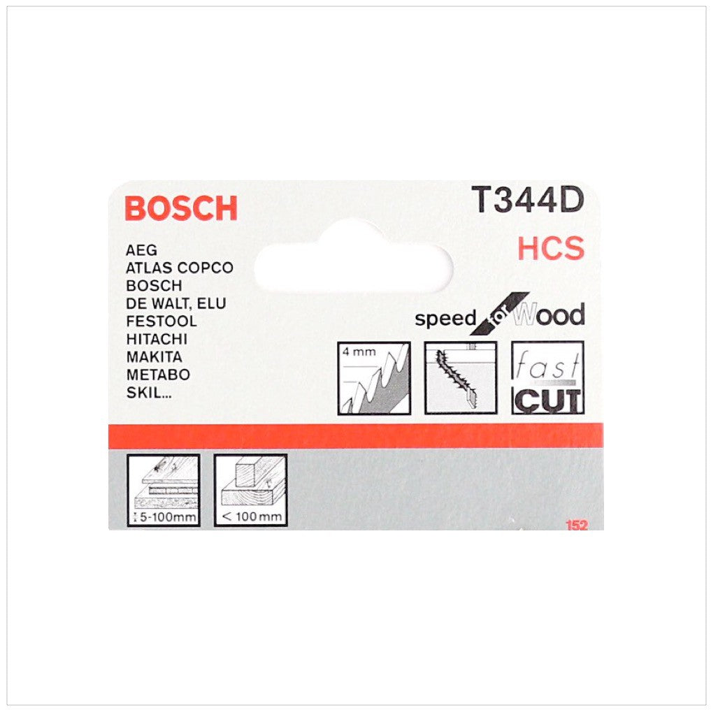 Bosch T 344 D Stichsägeblätter Speed for Wood 5 Stk. 152 mm ( 2608633A34 ) - Toolbrothers