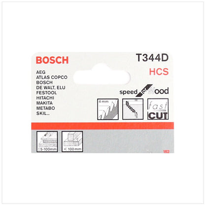 Bosch T 344 D Stichsägeblätter Speed for Wood 5 Stk. 152 mm ( 2608633A34 ) - Toolbrothers