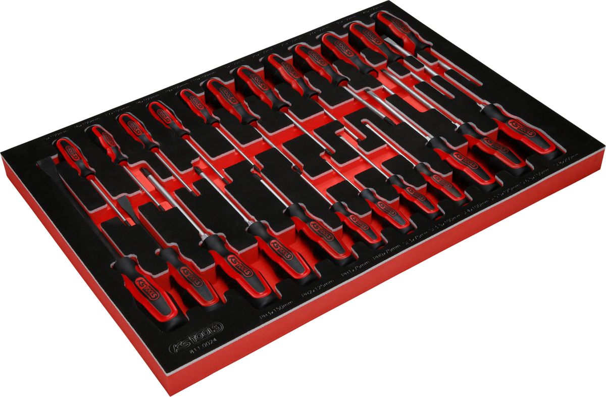 KS TOOLS Schraubendreher-Satz in Schaumstoffeinlage, 24-tlg ( 811.0024 ) - Toolbrothers