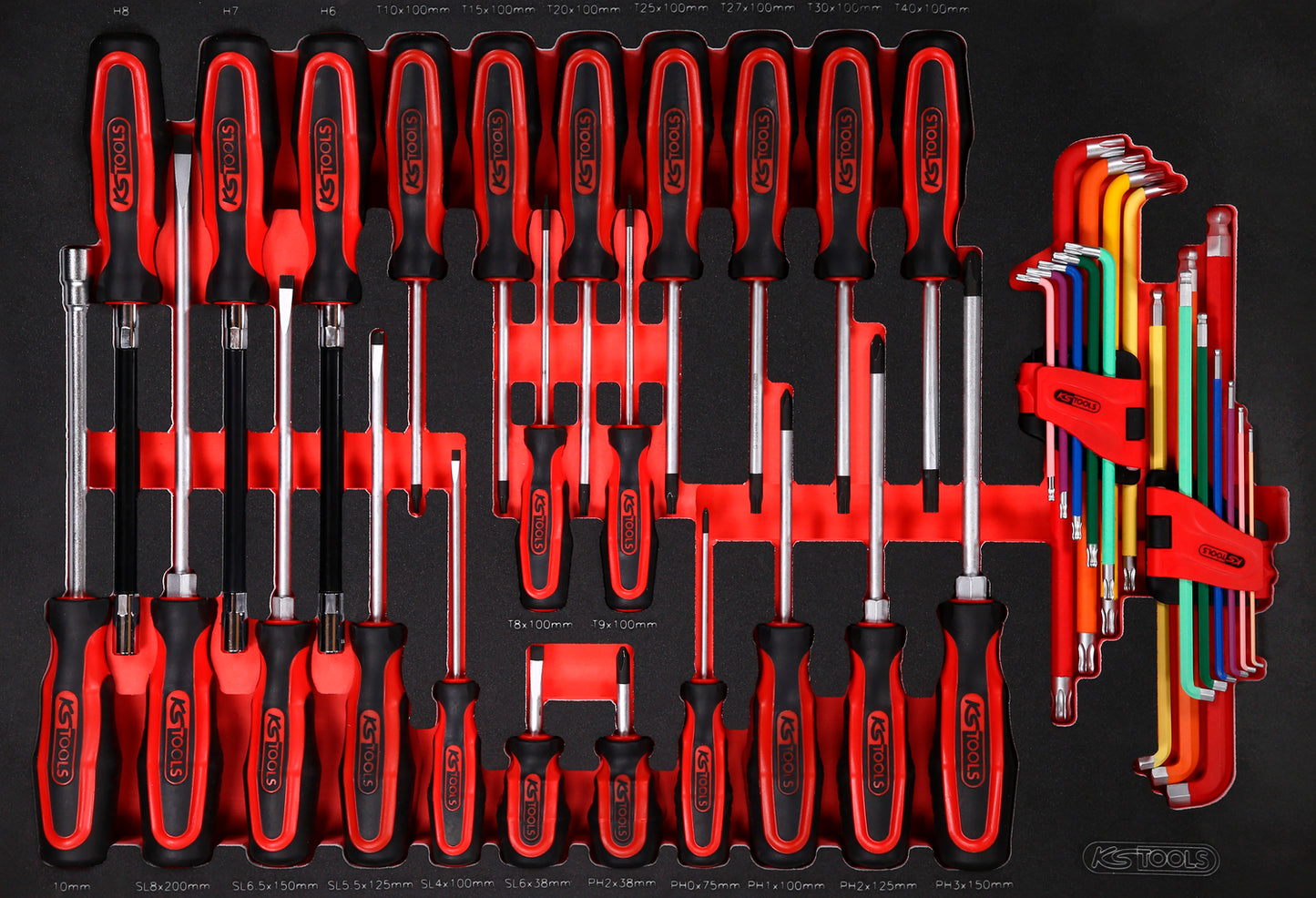 Jeu de tournevis KS TOOLS dans insert en mousse, 41 pièces (811.0041)