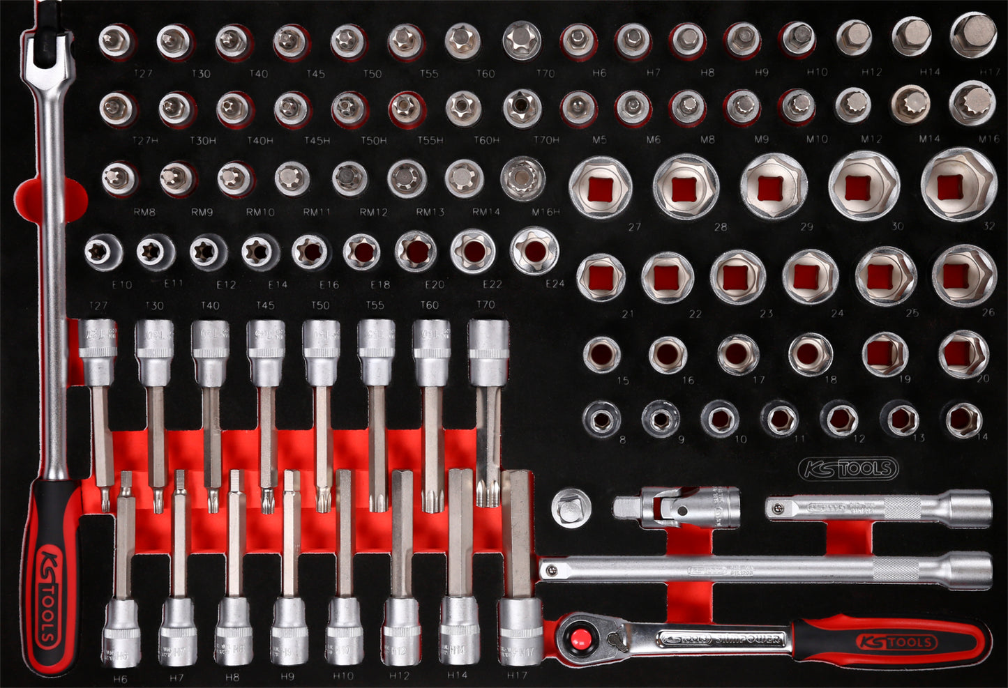 KS TOOLS 1/2'' Steckschlüssel-Satz in Schaumstoffeinlage, 95-tlg ( 811.0095 )