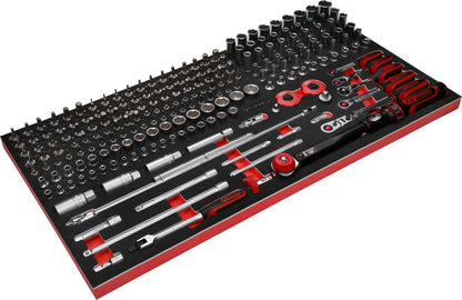 KS TOOLS 1/4'' + 3/8'' Steckschlüssel-Satz in Schaumstoffeinlage, 213-tlg ( 813.0213 ) - Toolbrothers