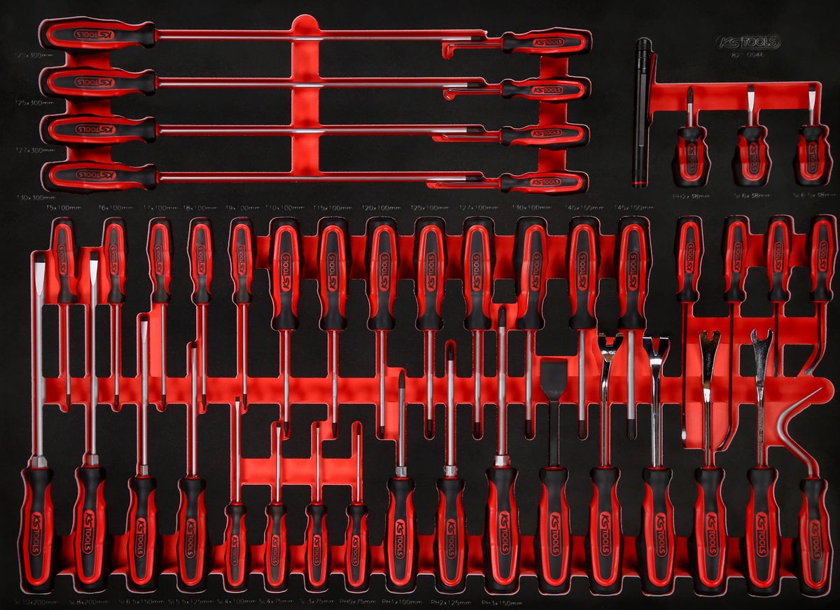 Jeu de tournevis KS TOOLS dans insert en mousse, 46 pièces ( 821.0046 )