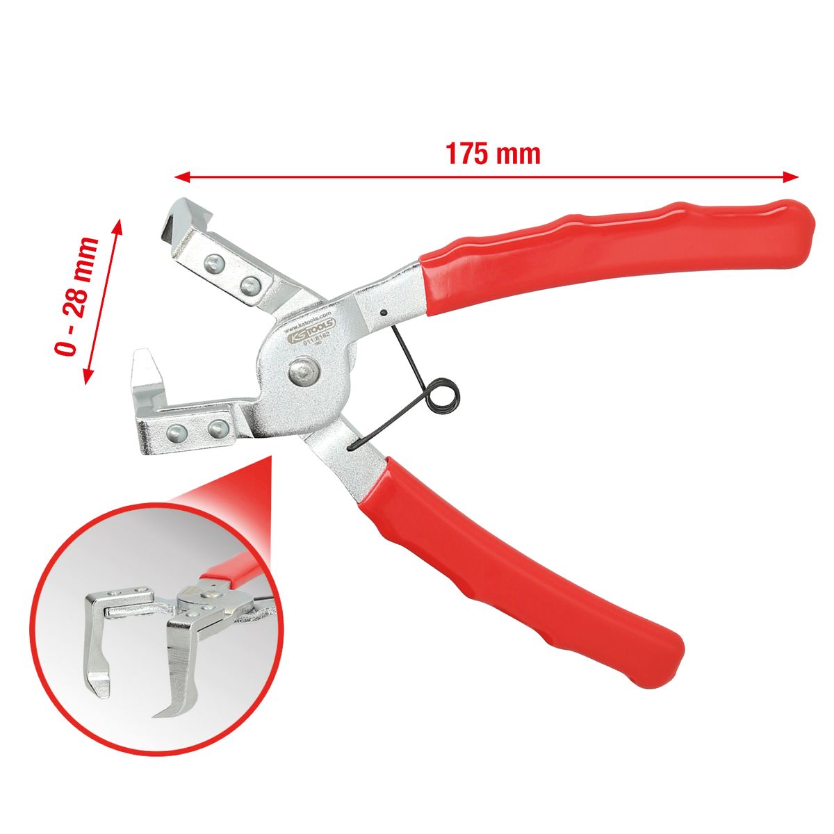 KS TOOLS Clip-Zange, abgewinkelt ( 911.8182 ) - Toolbrothers