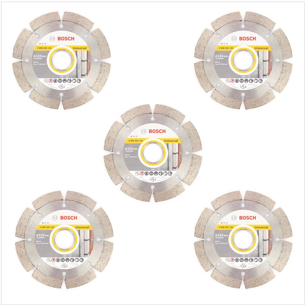 Bosch Diamant Trennscheiben 5 er Set 115 x 22,23 mm Standard for Universal ( 2608602191 ) - Toolbrothers