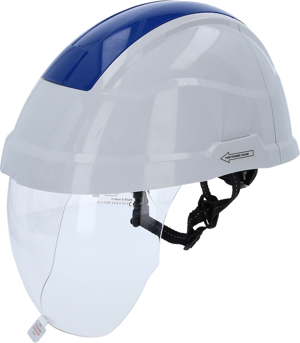 Casque de sécurité de travail KS TOOLS avec protection faciale, bleu ( 117.0135 )